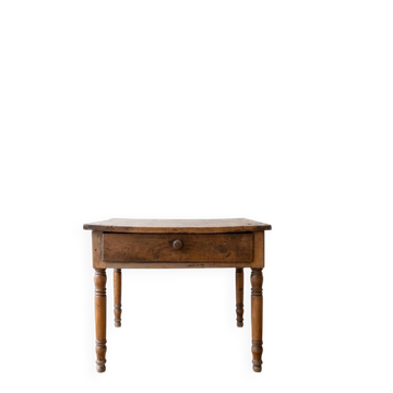 Table de salle à manger rustique en bois massif avec tiroir