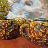 Service liqueur pitcher cyclope charles cart annecy savoie fat lava 1960's