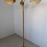 Bamboo and brass floor lamp