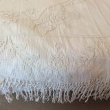 Dessus de lit ancien broderie anges
