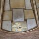 Lustre luminaire nacre vitrail laiton vintage