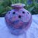 Vase flower spike ceramic golden pink purple