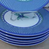 6 dessert plates porcelain cottage SPAL Portugal