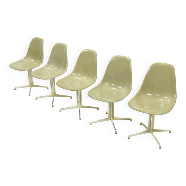 Ensemble de 5 chaises de salle à manger La Fonda par Charles & Ray Eames pour Vitra Herman Mil