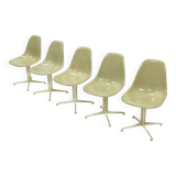 Set of 5 La Fonda Dining Chairs by Charles & Ray Eames for Vitra Herman Mil