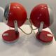 Lampe Space Age en métal rouge style Reggiani, 1970