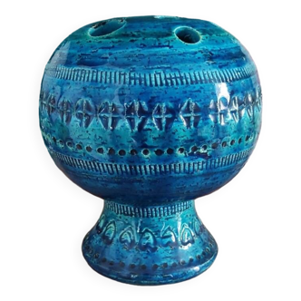 Aldo blondi ceramic flower vase Rimini blue