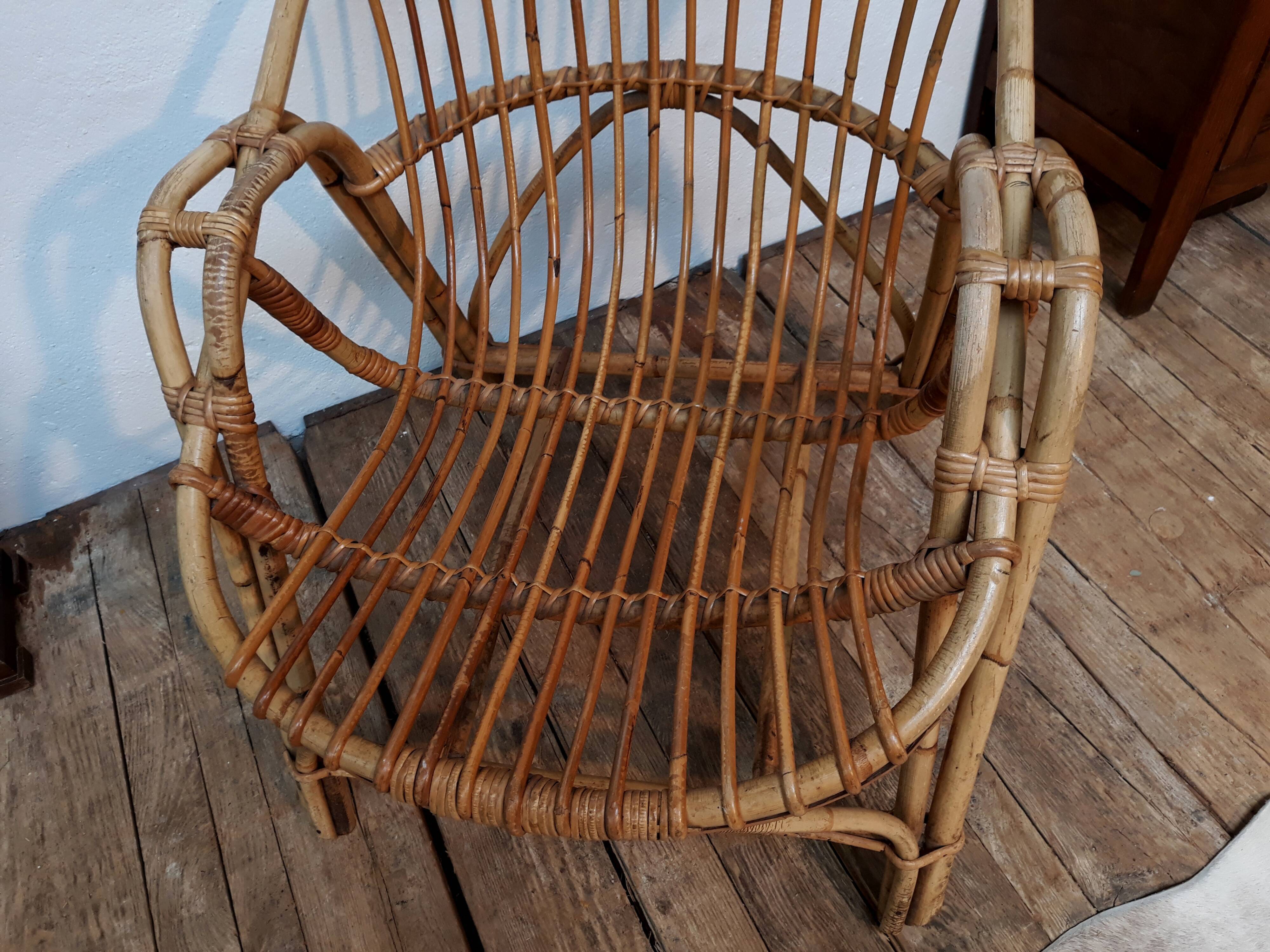 Vintage rattan armchair