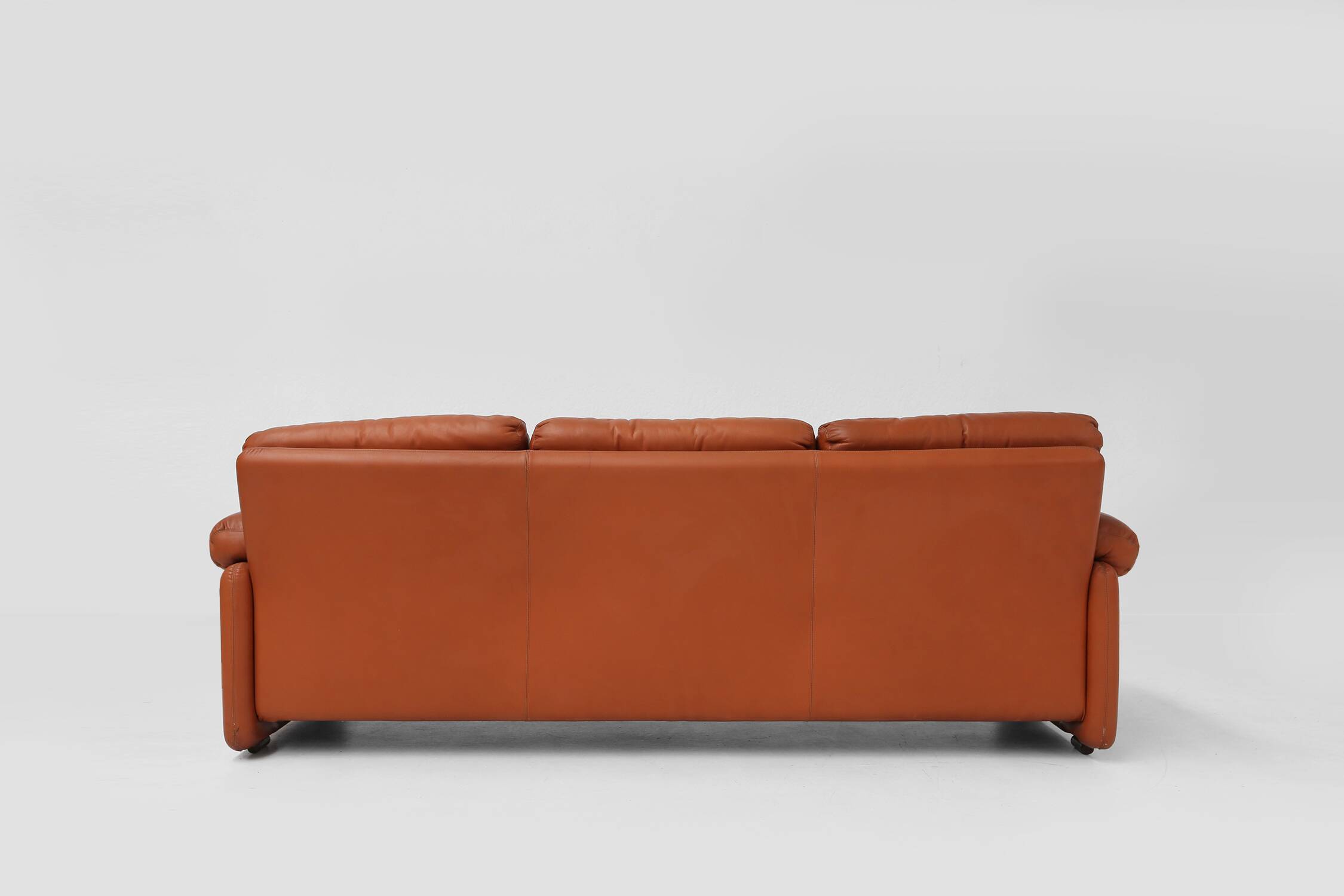 Brown leather 3-seater sofa Coronado by Tobia Scarpa for B&B Italia, Italy ca. 1960