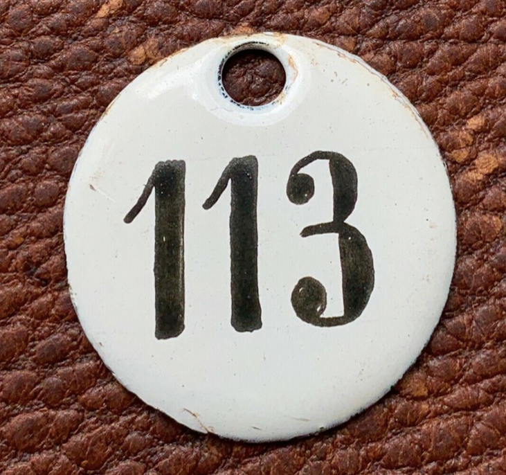 Vintage Enamel Train Seat Numbers from Europe Lucky Number House Number Room
