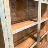 Blue lacquered wood showcase