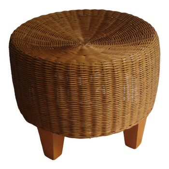 Rattan pouf 90s