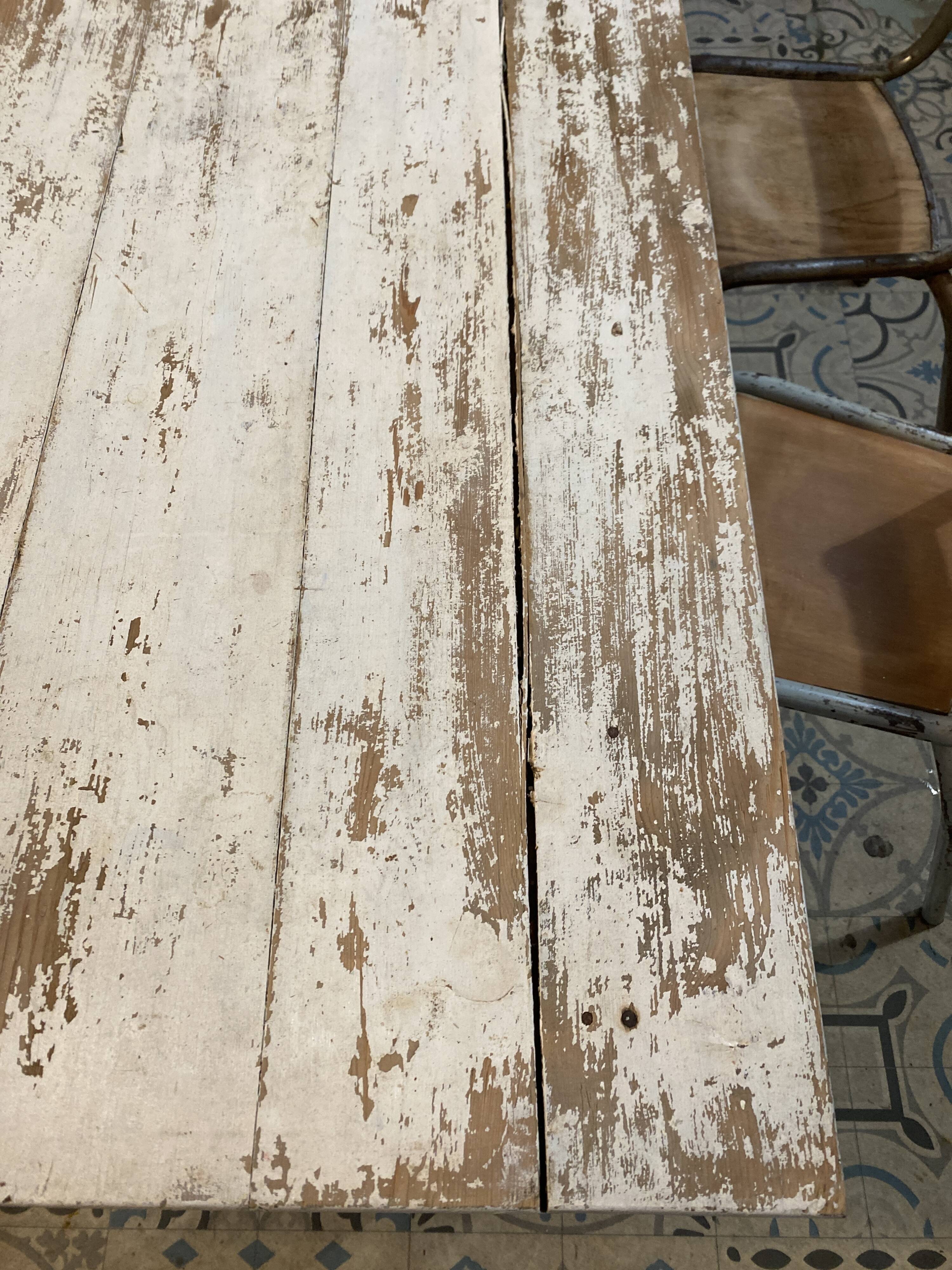 White patinated table