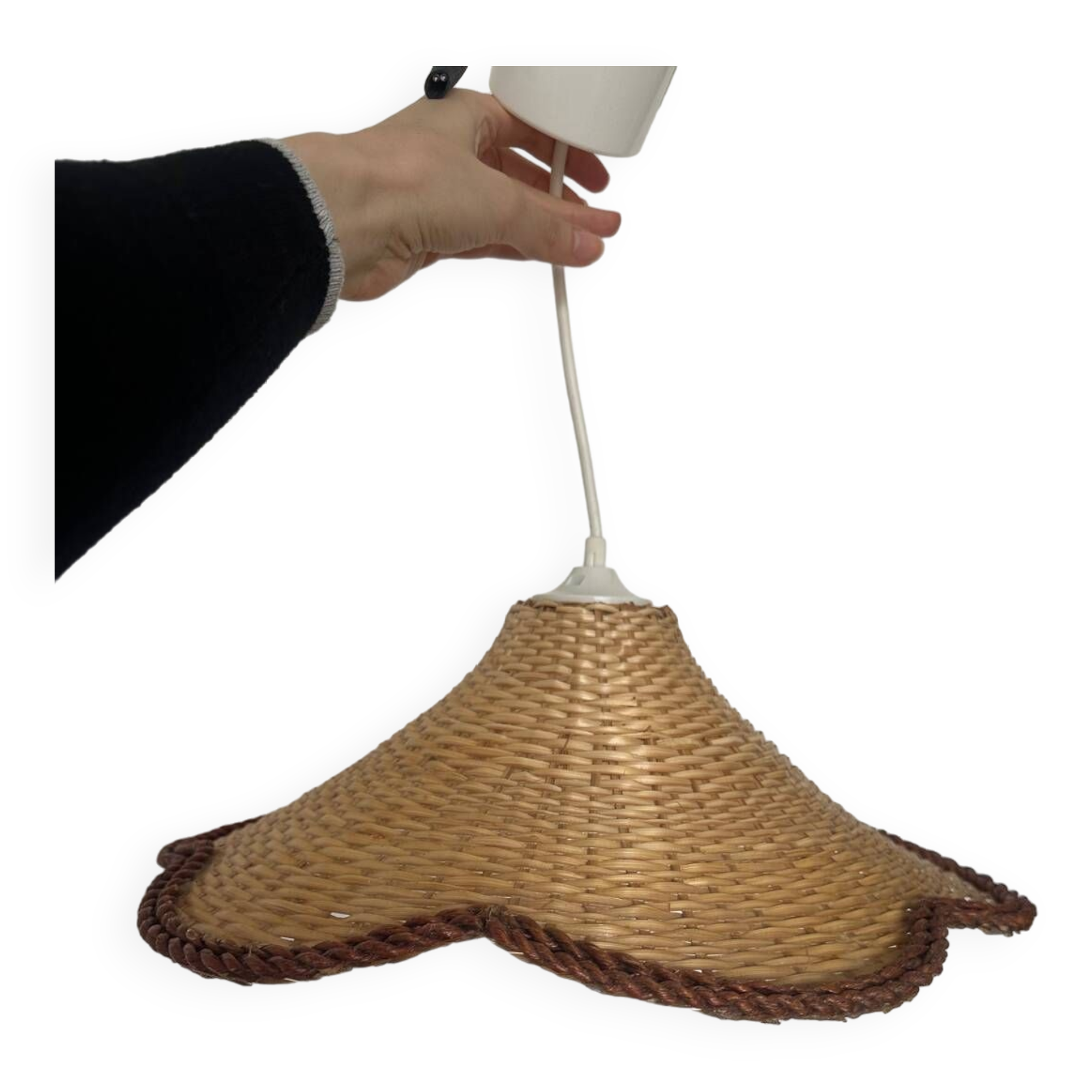 Vintage wicker pendant light