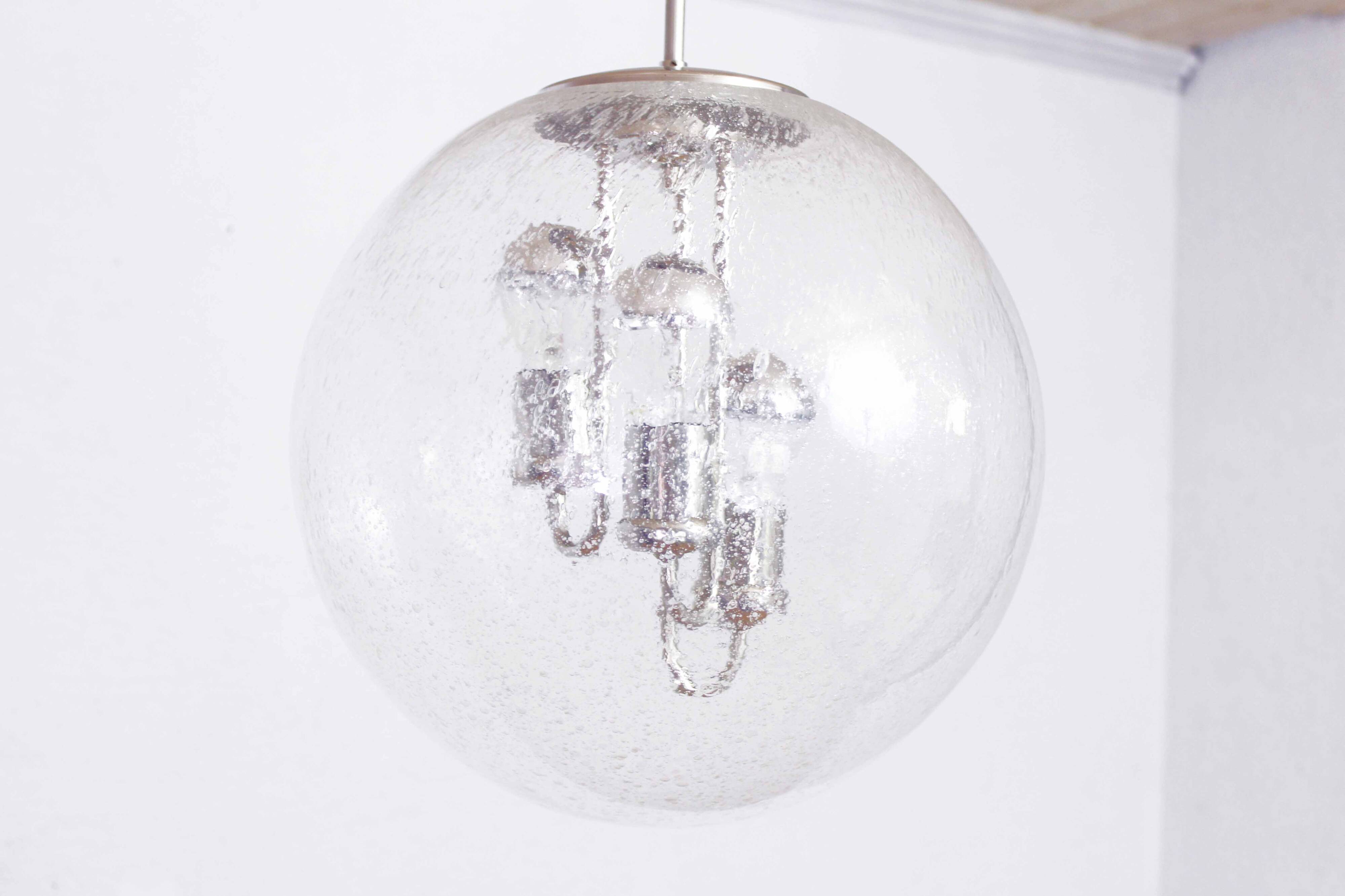 Suspension in glass and chrome metal BORN Leuchten