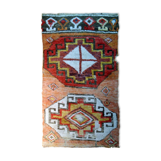 Old Turkish Konya handmade carpet 58cm x 116cm 1760s, 1B588
