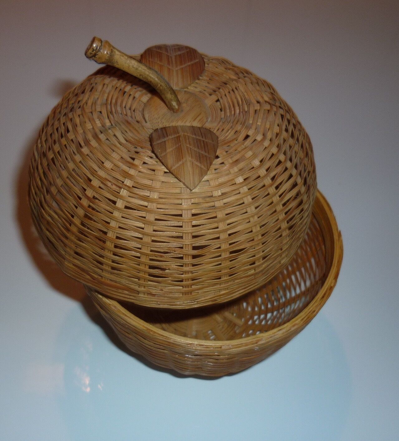 Apple box in vintage wicker