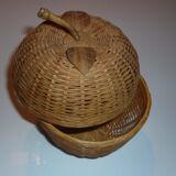 Apple box in vintage wicker