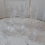 Lot of 10 crystal glasses aperitif
