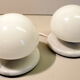 Pair of vintage mushroom lamps Optelma marble and opaline