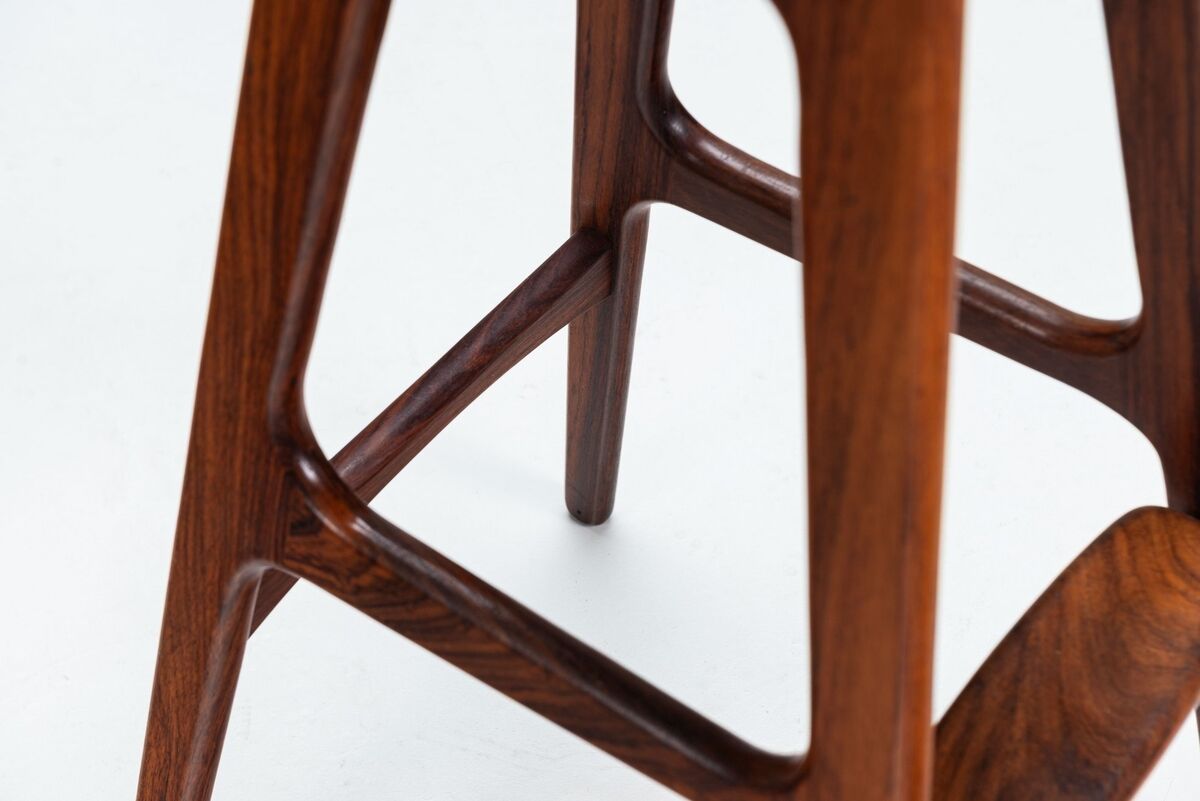 Erik Buch set of three “OD61” bar stools in rosewood Oddense Denmark 1965
