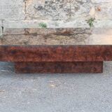 Table basse Loupe d'orme vintage 70