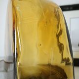 Vintage thick amber glazed glass carafe vase