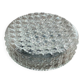 Grande applique murale ronde ou plafonnier verre transparent 25 cm