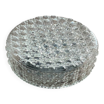 Large round wall light or ceiling light with transparent glass, 25 cm.