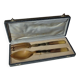 vintage metal horn salad service 25cm antique tableware set