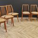 Six mid century dining table chairs