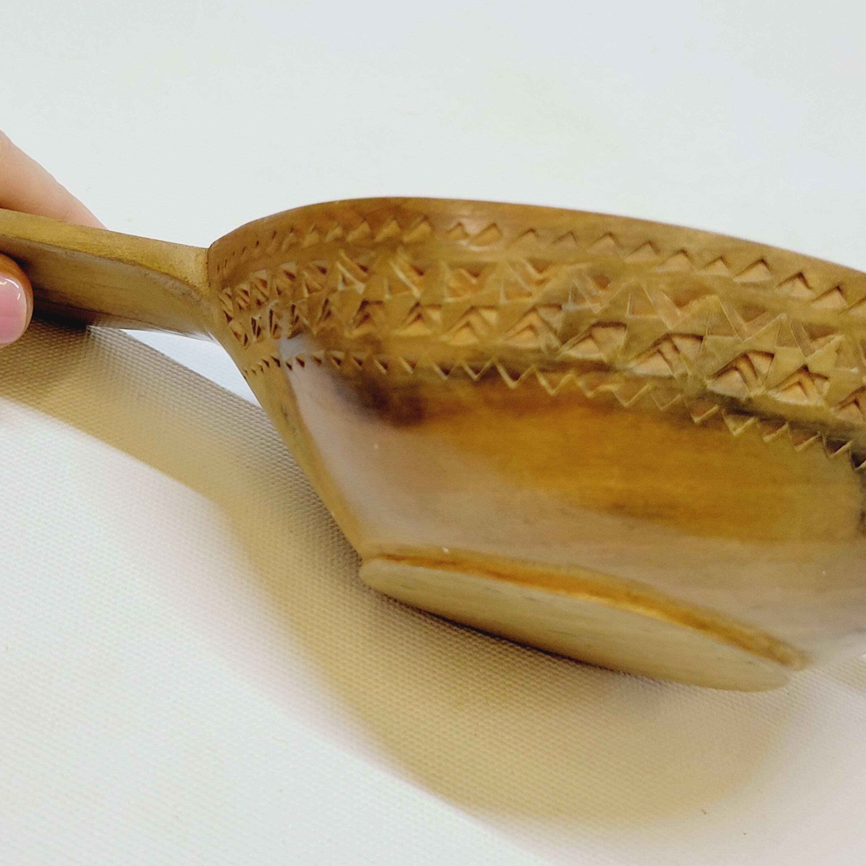 Scandinavian Duck Shaped Carved Wooden Bowl Folk Art