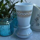 19th century blue opaline vase 15 cm