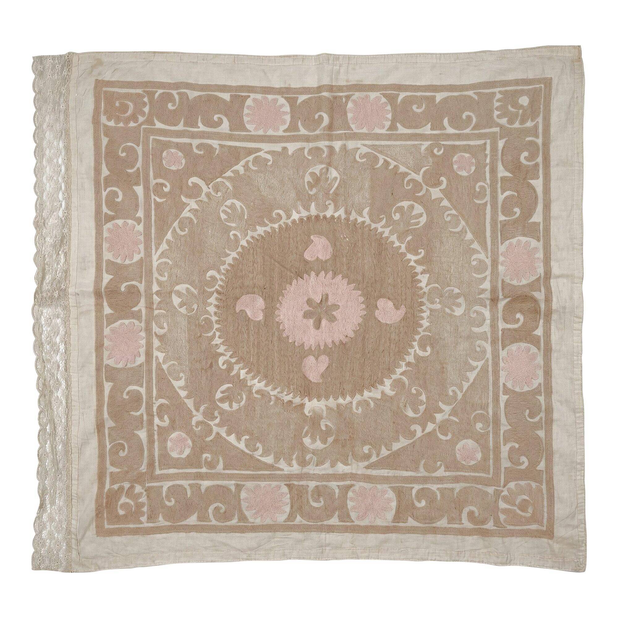 Vintage hand-embroidered tablecloth 130x152 cm