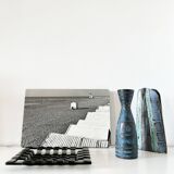 Large photograph on wooden panel Le Tréport 1980