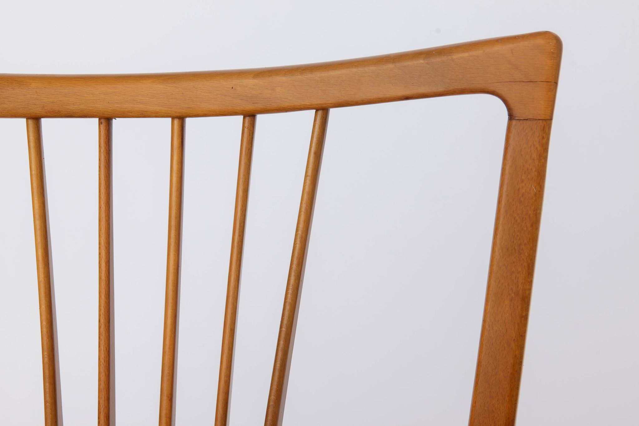 Vintage 1950s German Armchair | Solid Beech Wood | Newly Upholstered Chair