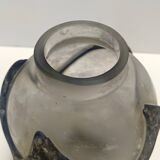 Iridiscent Transparent and Black Scavo Glass Vase attr. to Cenedese, Italy