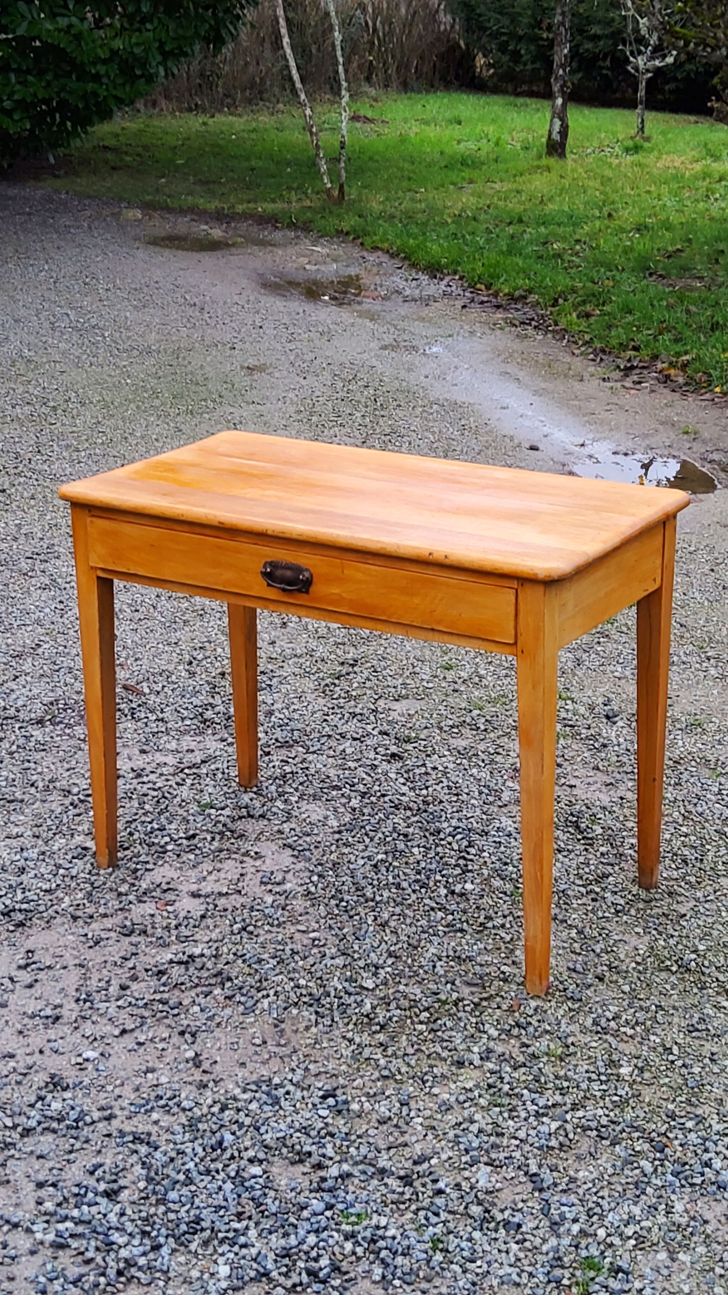 Writing table oak desk feet bobbins from the 50s