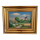 Vintage original cottage landscape oil painting