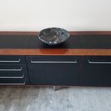 Rare row of wood and leatherette of the 60s 70s