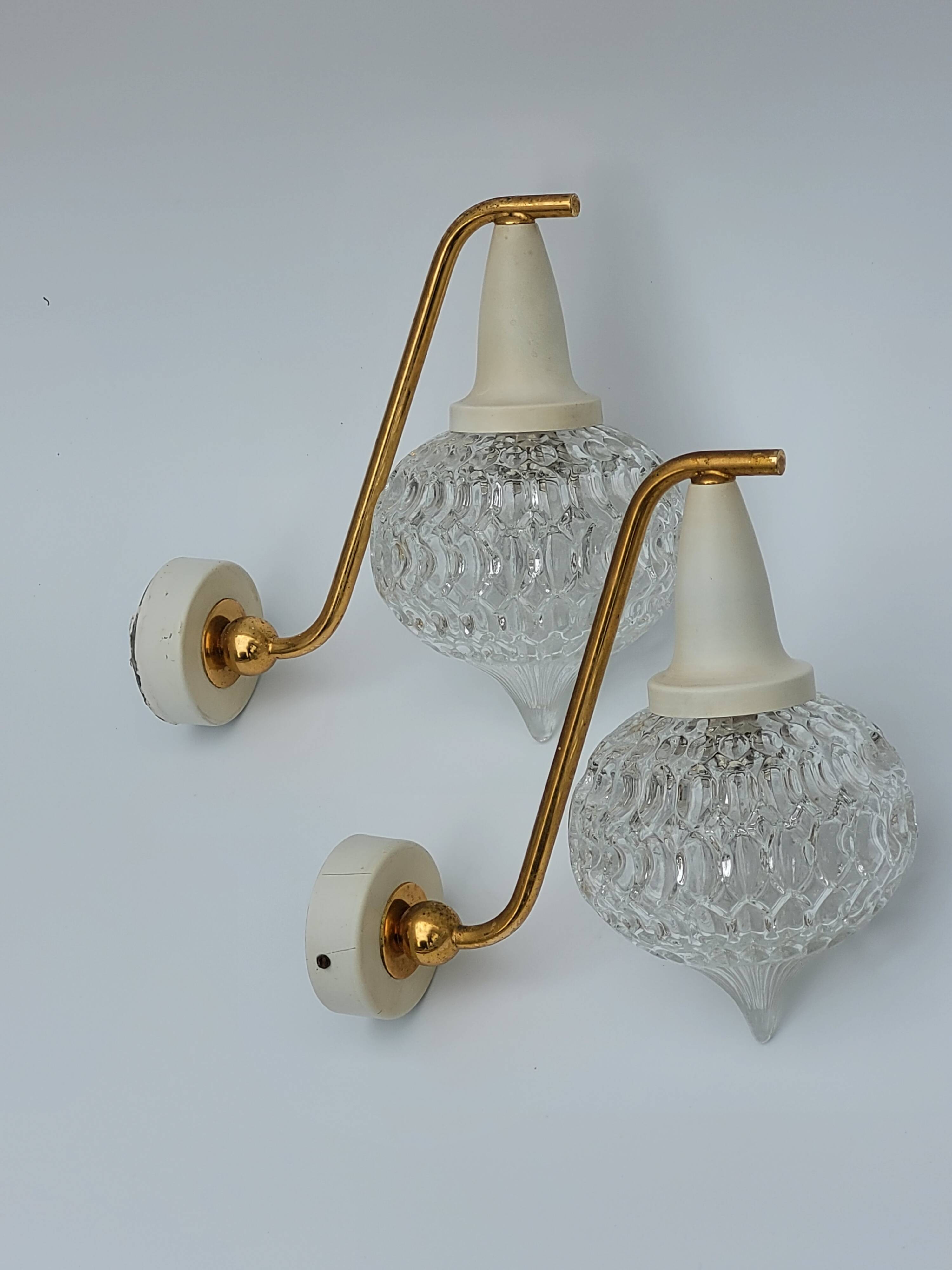 Pair of vintage wall lights 1950
