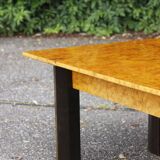 50s modernist coffee table in elm burl veneer