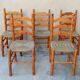 Lot de 5 chaises paillées vintage style espagnol