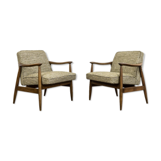 Pair of restored vintage GFM 87 armchairs by Juliusz Kedziorek, 1960s