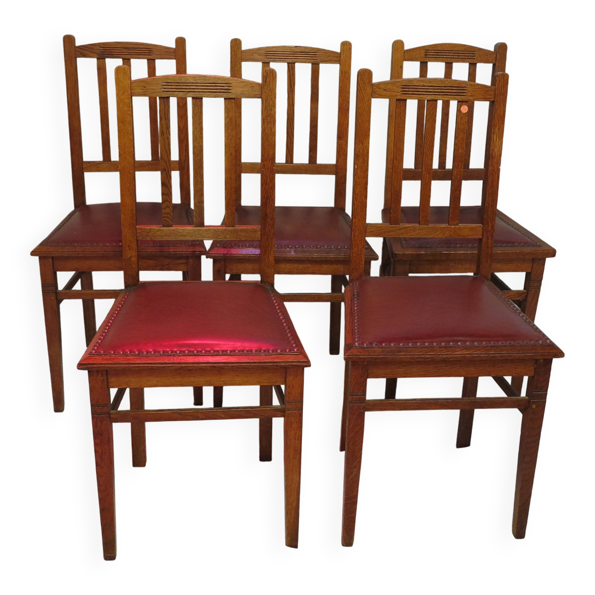 set of 5 oak dining room chairs