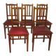 set of 5 oak dining room chairs