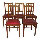 suite de 5 chaises de salle à manger en chêne