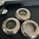 Series of 6 vintage candlesticks in brass and silver metal