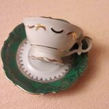 Tasse et soucoupe  RW Bavaria vert et doré