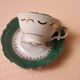 Tasse et soucoupe  RW Bavaria vert et doré